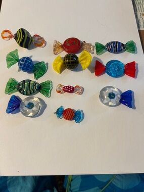 Murano style Colorful Glass Candy Art Assortment all different